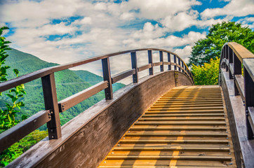 Fototapeta na wymiar stairway to heaven - japanese bridge