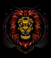 The lion logo vector. color lion illustration