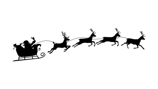 Santa sleigh and reindeer