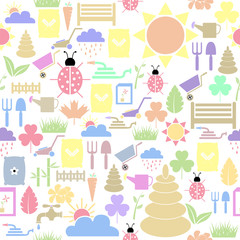 Fototapeta premium lawn seamless pattern background icon.