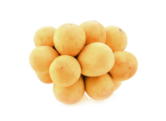Lansium domesticum on white background