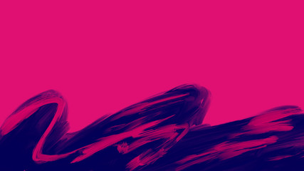 Colorful abstract background. Digital painting with flow brush stroke. Wave look, red, blue tone.