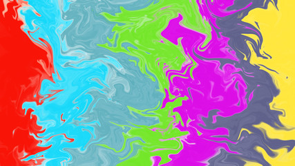 Fototapeta na wymiar Colorful abstract background. Digital painting with flow brush stroke. Liquid look, red, blue, yellow, green tone.