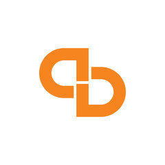 letter ab simple geometric line logo vector