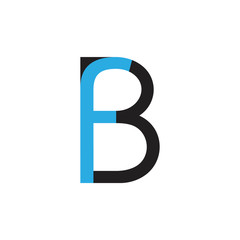 letter fb simple linked geometric logo vector