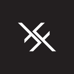 letter tf simple linked geometric logo vector