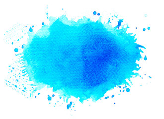 abstract watercolor background.splash color blue on paper.