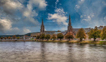 Cityscape of Inverness, Scotland, United Kingdom