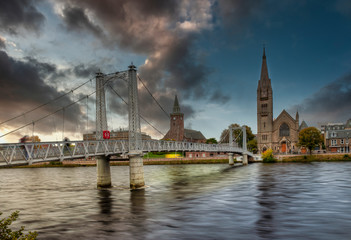 Fototapeta premium Cityscape of Inverness, Scotland, United Kingdom