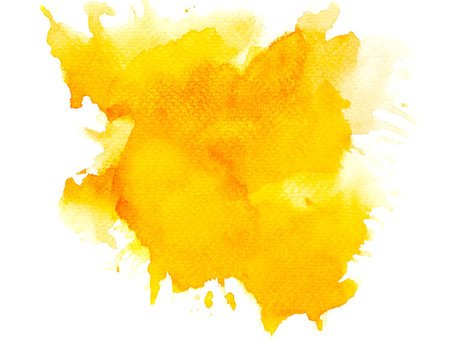 yellow splashes of paint watercolor on paper.