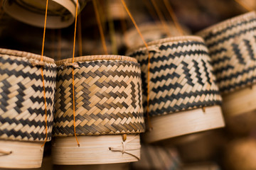 Sticky rice basket on the morning.