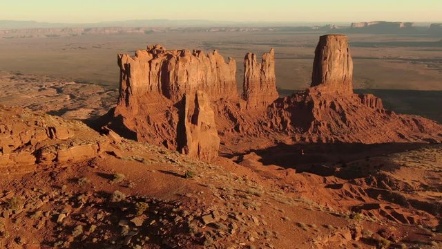Monument Valley Stagecoach Buttes Sunset Aerial Shot Southwest USA