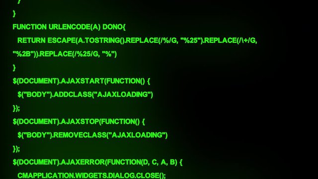 Hacker code running down a computer screen terminal, cyberspace, network, display, information, screen, coding, programming, binary, digital, data, hacker,