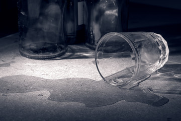 Anonymous alcohol addiction, depression. Alcoholism concept