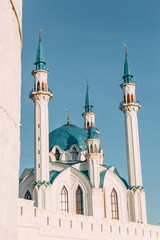 Fototapeta na wymiar The sights and historical significant places. Kul-Sharif mosque in the Kazan Kremlin.
