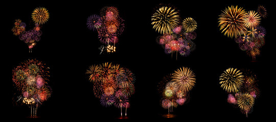 Multiple fireworks Collection set (high resolution)