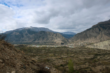 Tough Caucasus mountains view near Gergebil village, Dagestan, Russia