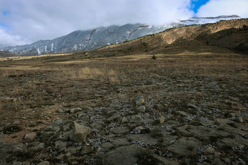Tough Caucasus mountains view near Gergebil village, Dagestan, Russia