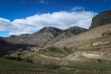 Fototapeta na wymiar Wild Caucasus mountains landscape near Arakani village, Dagestan, Russia
