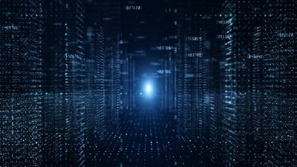 Digital City, Digital cyberspace with particles and Digital data network connections, 5g high-speed connection data analysis process motion abstract background concept. - Powered by Adobe