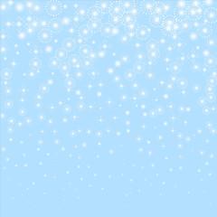 Sparce snow Snow flakes. Beauteous winter silver snowflake overlay template. Fancy vector illustration.