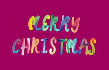 Merry Christmas text on purple background.