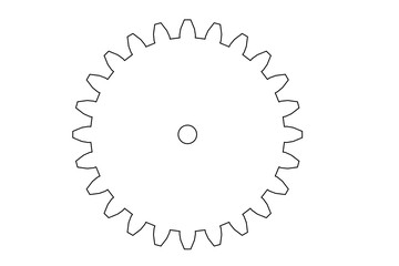 Gear drawing as abstract illustration shape	