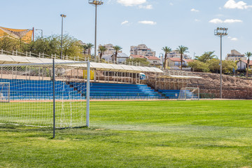 rustic local empty football stadium field sport space 