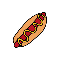 delicious hot dog fast food icon