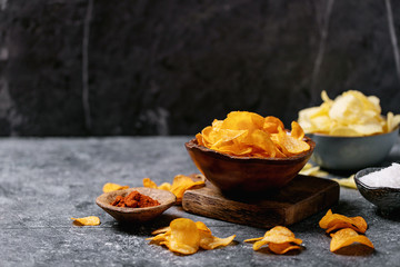 Bowl of home made potato chips