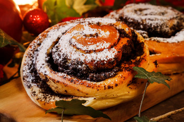 Kanelbulle - swedish cinnamon rolls on the table.
