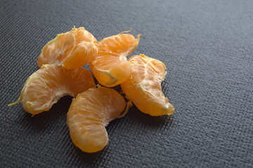 fruit juicy tangerine orange food in black and white background