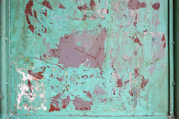 old dirty green metal wall background texture .