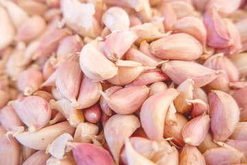 Fresh garlic background One in spices for cooking