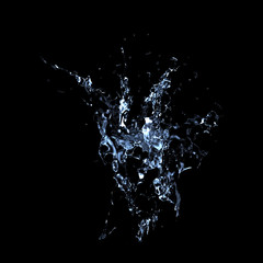 Splash fluid. 3d illustration, 3d rendering.