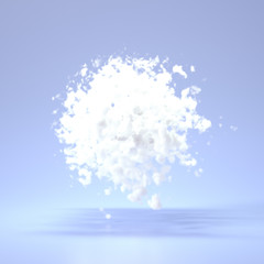Minimalism background with smoke and clouds. 3d illustration, 3d rendering.