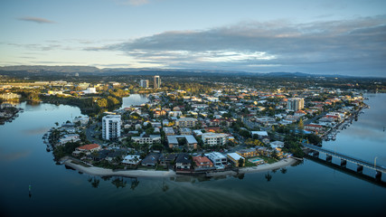 Wide Angle Aerial View of the Gold Coast - Australia
