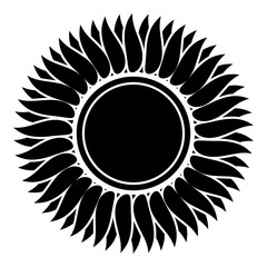 Sunflower flower Sun icon black color vector illustration flat style image