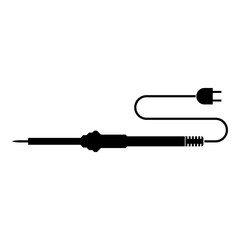 Electric soldering iron for radio repair work icon black color vector illustration flat style image