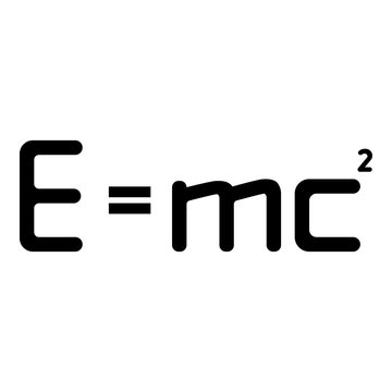 E mc squared Energy formula physical law E mc sign e equal mc 2 Education concept Theory of relativity icon black color vector illustration flat style image
