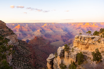 south rim, grand canyon national park, arizona/ united states of america, usa-Octber 15th 2019: panoramic view from yavapai observation station
