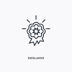 excellence outline icon. Simple linear element illustration. Isolated line excellence icon on white background. Thin stroke sign can be used for web, mobile and UI.