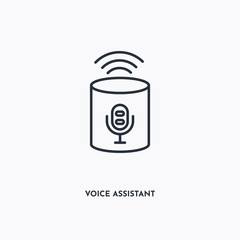 voice assistant outline icon. Simple linear element illustration. Isolated line voice assistant icon on white background. Thin stroke sign can be used for web, mobile and UI.