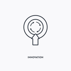 innovation outline icon. Simple linear element illustration. Isolated line innovation icon on white background. Thin stroke sign can be used for web, mobile and UI.