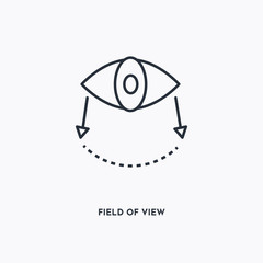 Field of view outline icon. Simple linear element illustration. Isolated line Field of view icon on white background. Thin stroke sign can be used for web, mobile and UI.