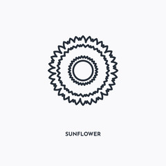 Sunflower outline icon. Simple linear element illustration. Isolated line Sunflower icon on white background. Thin stroke sign can be used for web, mobile and UI.