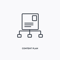 Content plan outline icon. Simple linear element illustration. Isolated line Content plan icon on white background. Thin stroke sign can be used for web, mobile and UI.