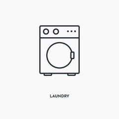 Laundry outline icon. Simple linear element illustration. Isolated line Laundry icon on white background. Thin stroke sign can be used for web, mobile and UI.