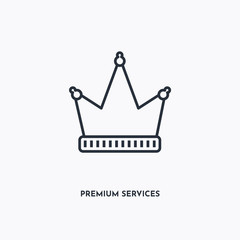 Premium services outline icon. Simple linear element illustration. Isolated line Premium services icon on white background. Thin stroke sign can be used for web, mobile and UI.