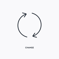 Change outline icon. Simple linear element illustration. Isolated line Change icon on white background. Thin stroke sign can be used for web, mobile and UI.